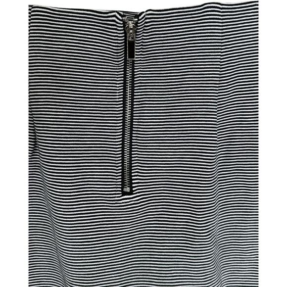 Premise Black White Striped Pencil Skirt Women's Size M Cotton Blend Workwear - Picture 7 of 12